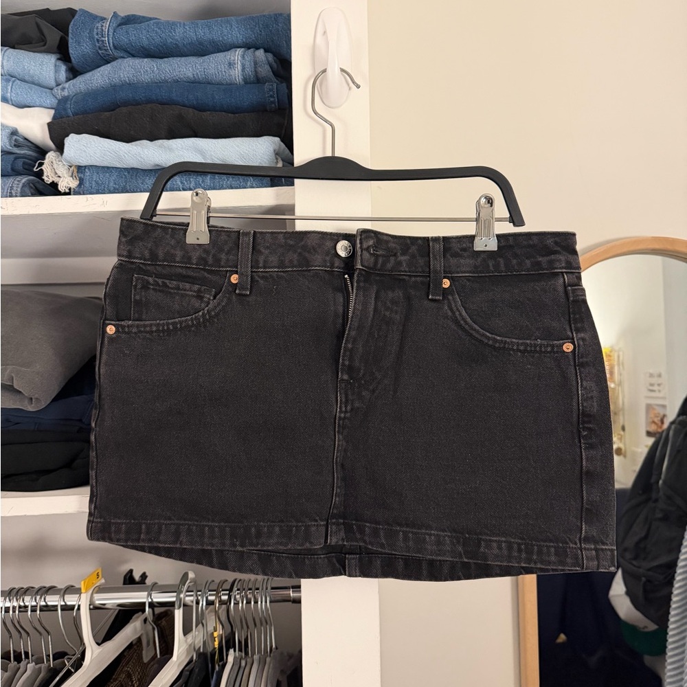 Mango Black Denim Mini Skirt - Picture 4 of 6